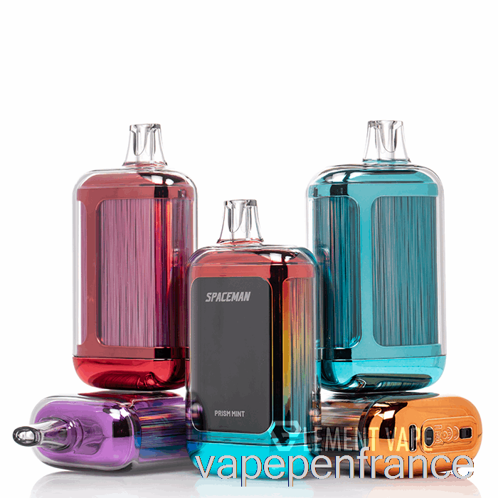 Spaceman Courbe 18k Stylo Vape Jetable Citron Pêche Noir